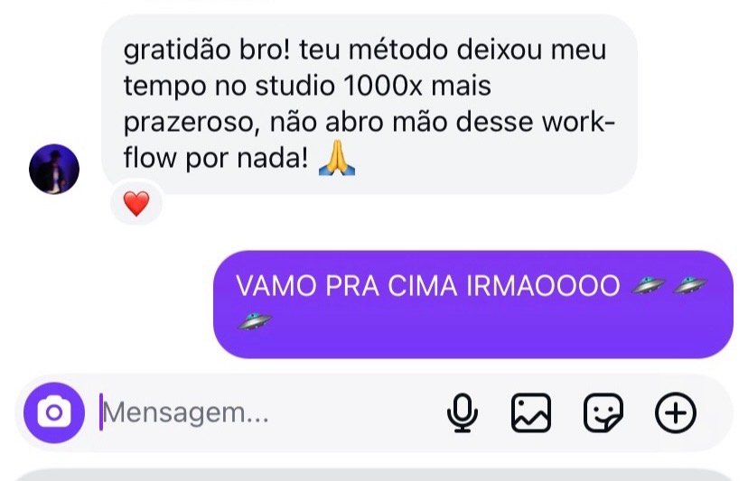 Mensagem real de aluno sobre o workflow DCWK no estúdio